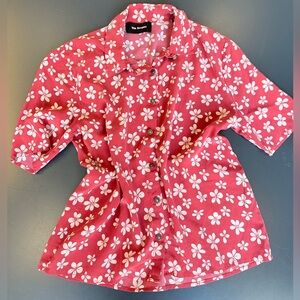 THE KOOPLES  100% SILK 1960s Floral Cherry‎ Blossom Boho & Romantic Blouse